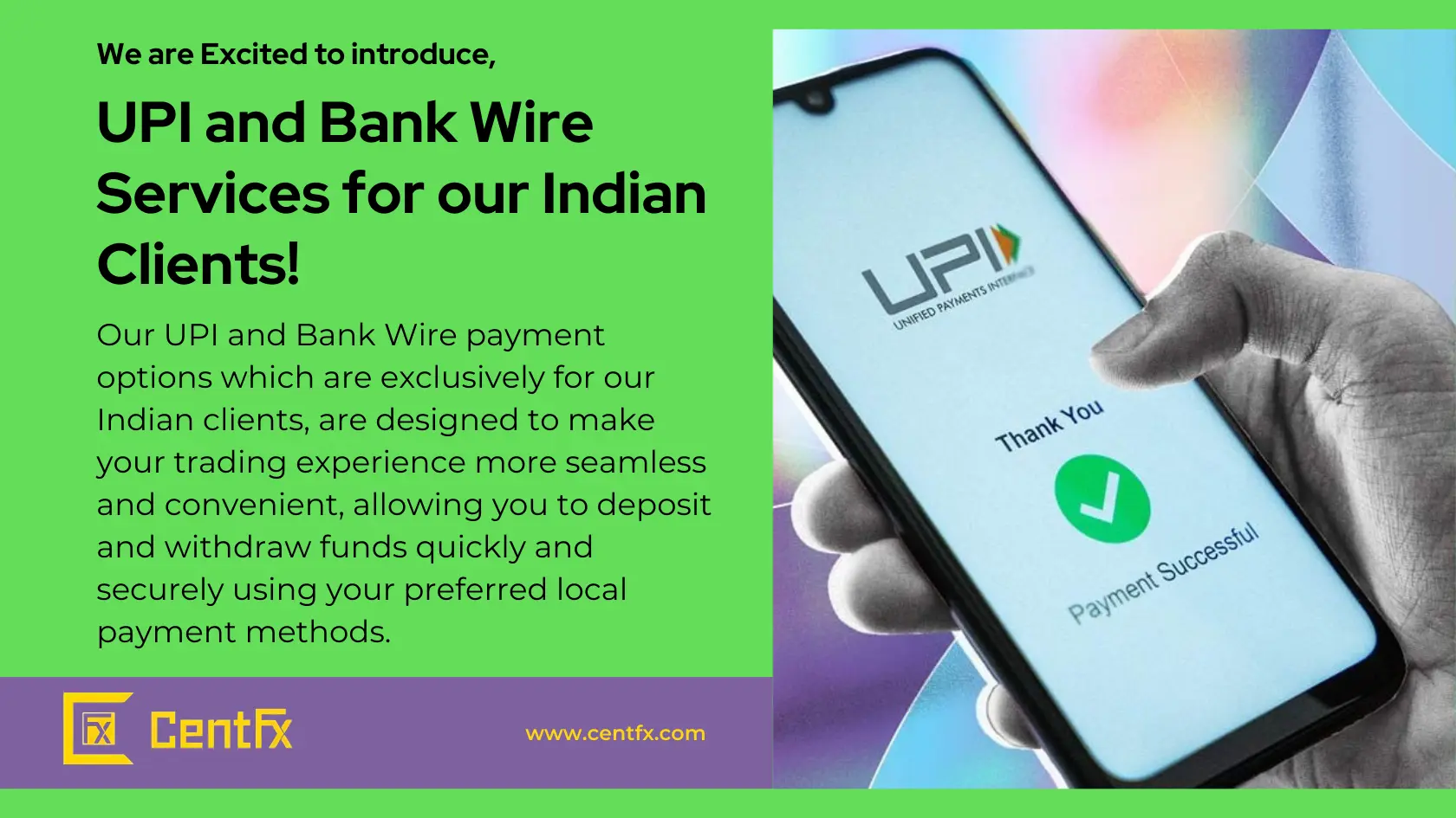 UPI এবং Bankwire পরিষেবা